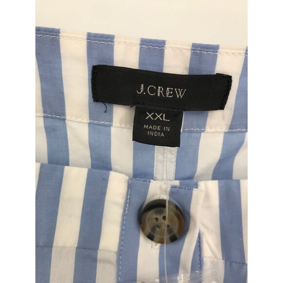 J. Crew Cottage Striped Cotton Button Front Midi Dress Blue White XXL NEW - Picture 6 of 8